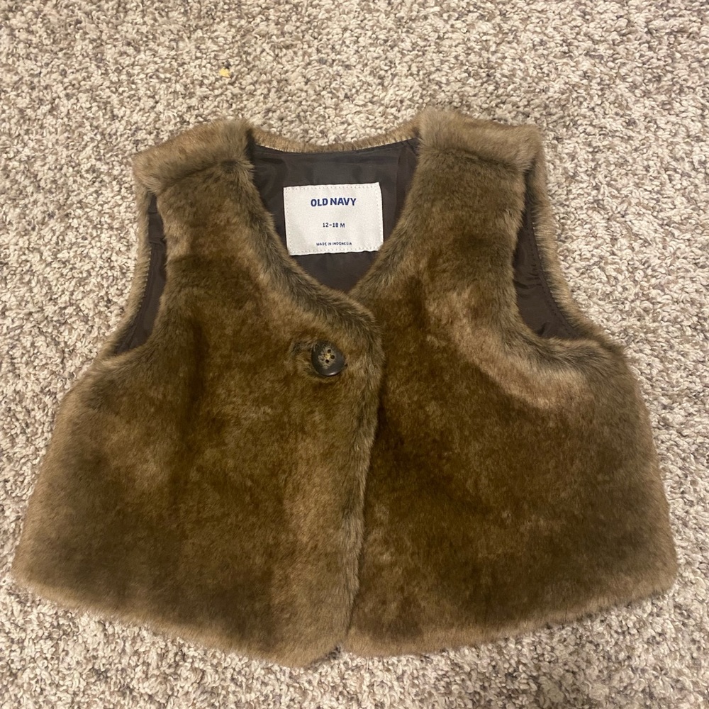 Old navy baby fur vest